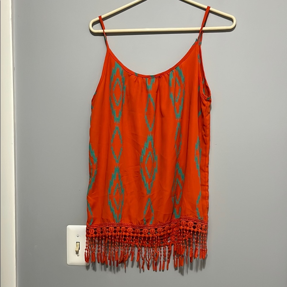 Blue Sketch Orange and Green Tank - Picture 4 of 4
